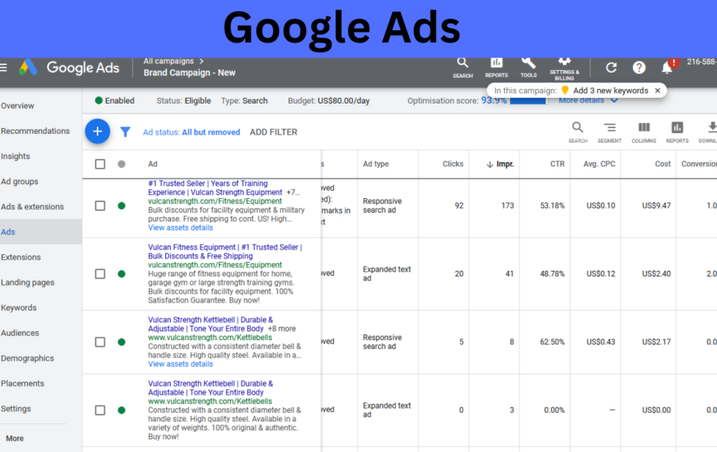 Google Ads performance results by Top Digital Marketer Julikha